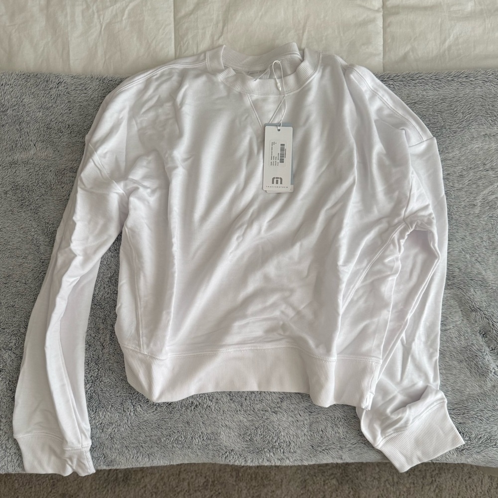 Travis Mathew White Women's Cloud Terry Crew